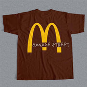 Travis Scott Savage Street Print Short Sleeve T-shirt