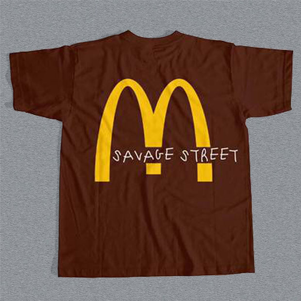 Travis Scott Savage Street Print Short Sleeve T-shirt