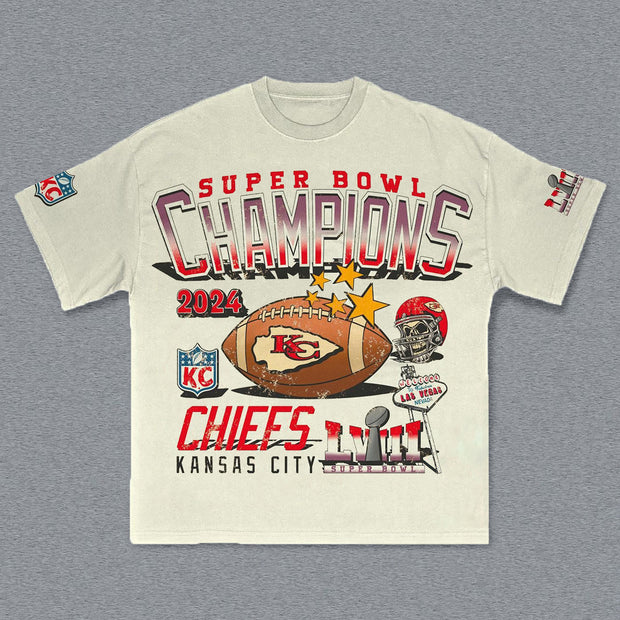 Super Bowl Champions Print Short Sleeve T-shirt