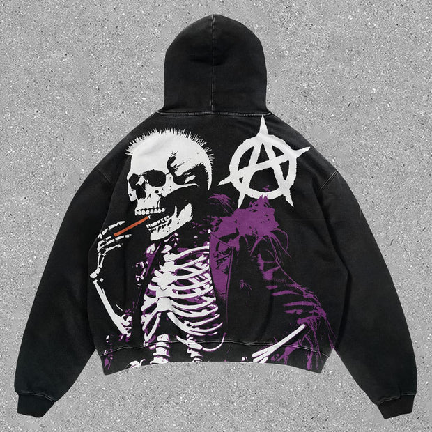 Skull personalized print loose hoodie