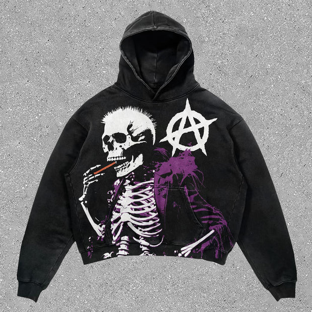 Skull personalized print loose hoodie