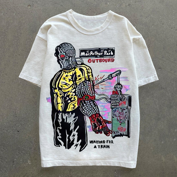 Hippie Punk Print Short Sleeve T-Shirt