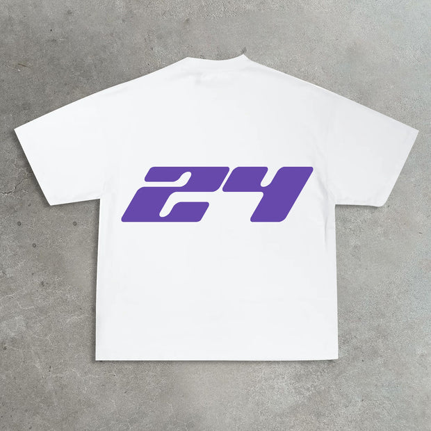 No. 24 basketball print T-shirt