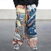 Trendy casual printed street tapestry trousers