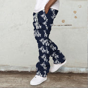 LA retro pattern street hip-hop pile pants trousers