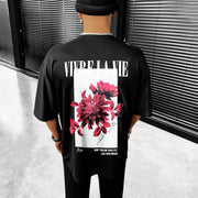 Statement floral print street style crew neck T-shirt