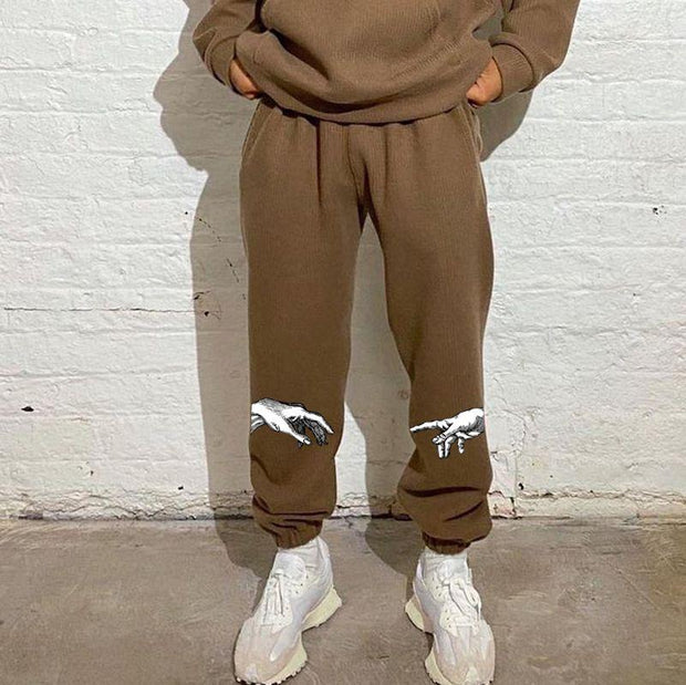 Casual loose personality printed street sweatpants