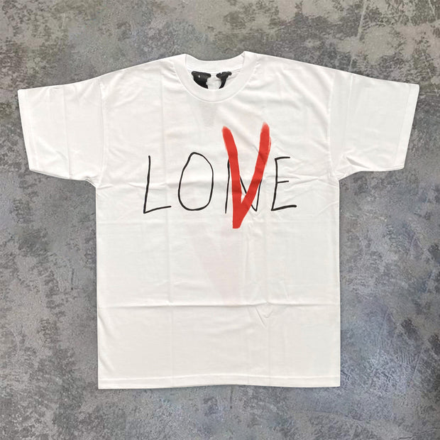 Personalized fashion love pattern short-sleeved T-shirt street style