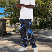 Tide brand printed cross hip-hop lightning street trousers