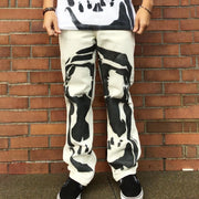 Street fashion casual skull pattern trousers