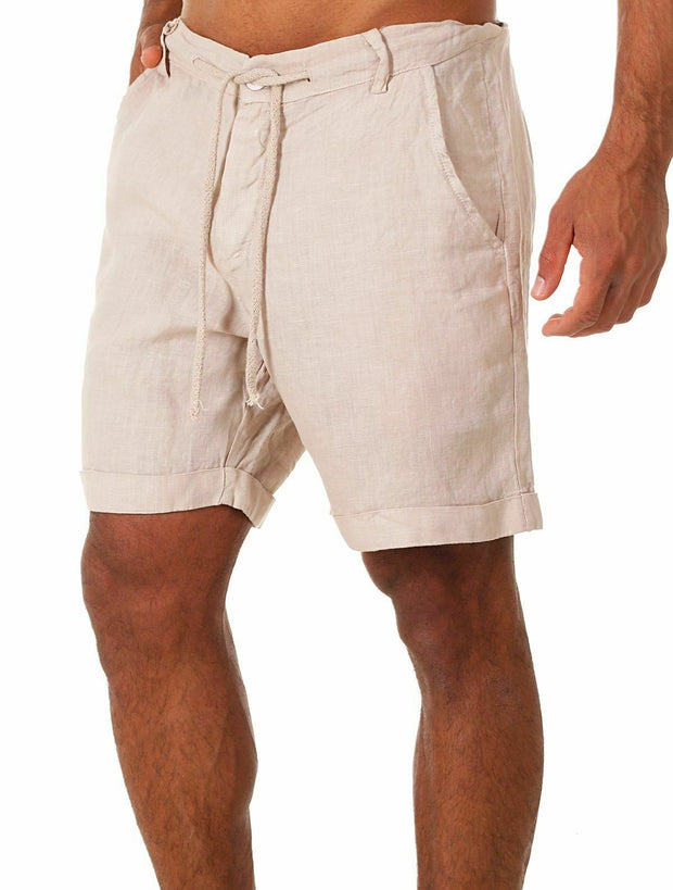 Solid Color Lace Up Sports Pants Men's Shorts Casual Pants