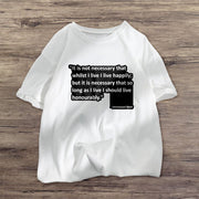 Letter personality printed casual short-sleeved T-shirt