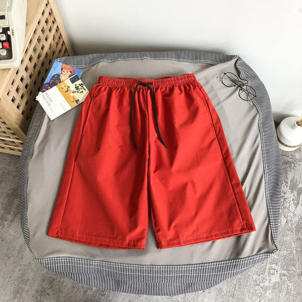 Trend solid color sports shorts