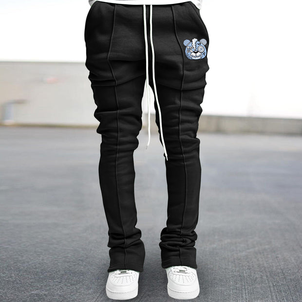 Retro bear print trendy brand street trousers