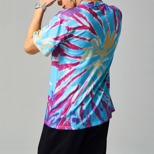 Personalized printed street tie-dye loose short-sleeved T-shirt