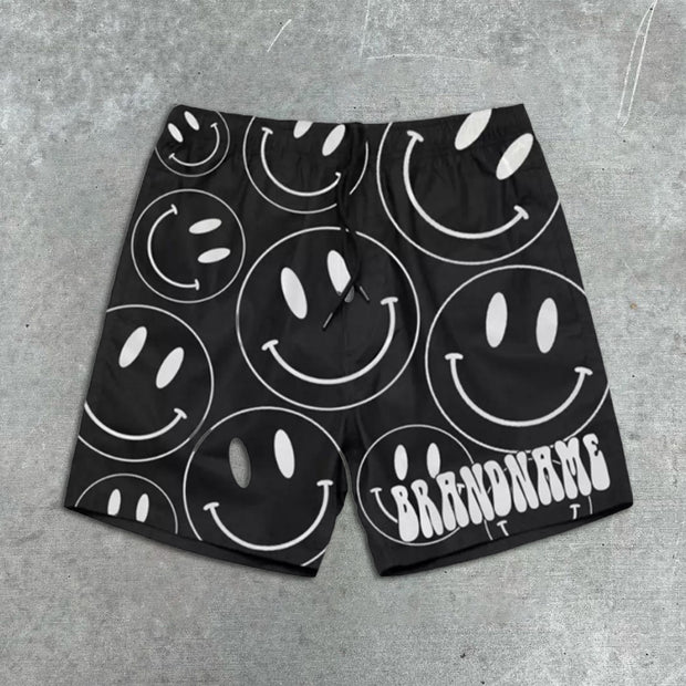 Smiley print shorts