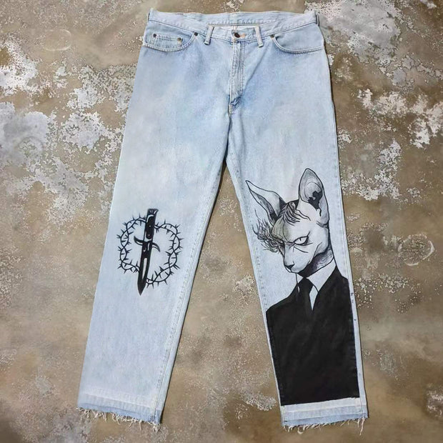 Birus graffiti casual street jeans