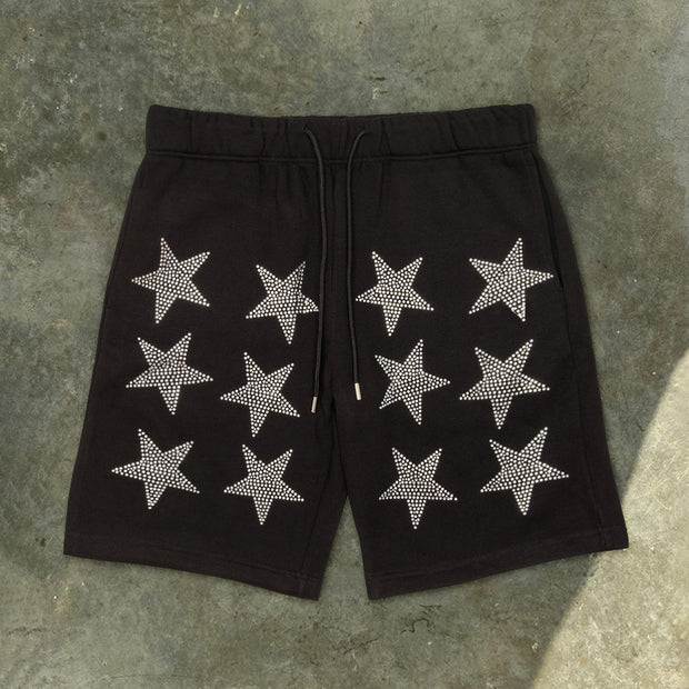 Star Pattern Casual Vintage Cotton Shorts
