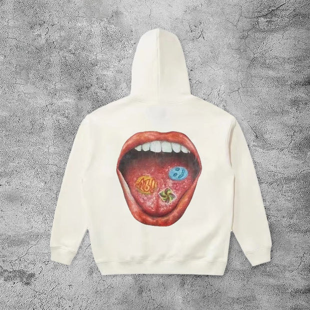 Casual fun big mouth hoodie