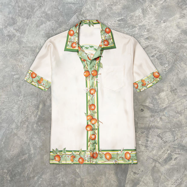 Fashion Fruit Lace Printed Short Sleeve Shirt