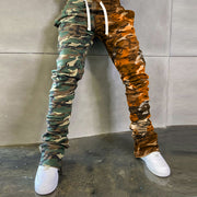 statement street style color-block camouflage trousers