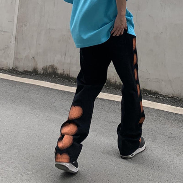 Street style casual pants with hip hop graffiti print