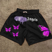 Fashion Butterfly Casual Loose Mesh Sports Shorts