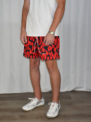Street Style Flame Mesh Track Shorts
