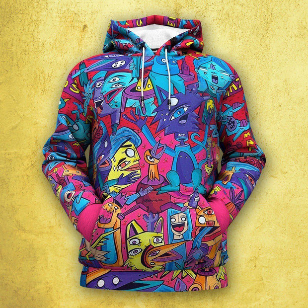 Casual abstract creature hoodie