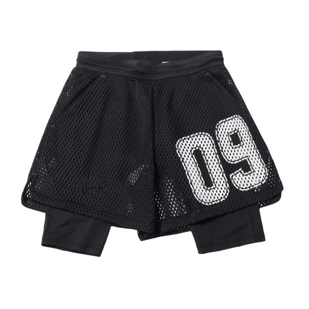 Double-layer fake two-piece sports yoga fitness quick-drying shorts