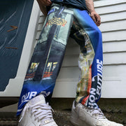 Cartoon contrast print hip-hop trousers