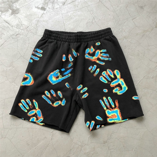 Personalized palm print casual shorts