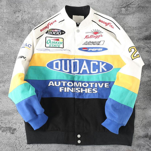 Casual motorcycle racing gradient jacket