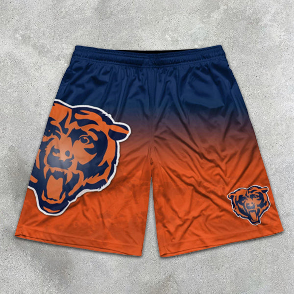 tiger graphic print gradient shorts