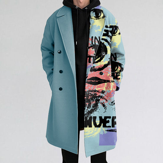 Casual art graffiti noble luxury long coat coat