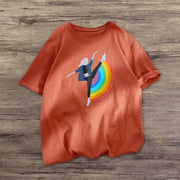 Dancer rainbow print short-sleeved T-shirt