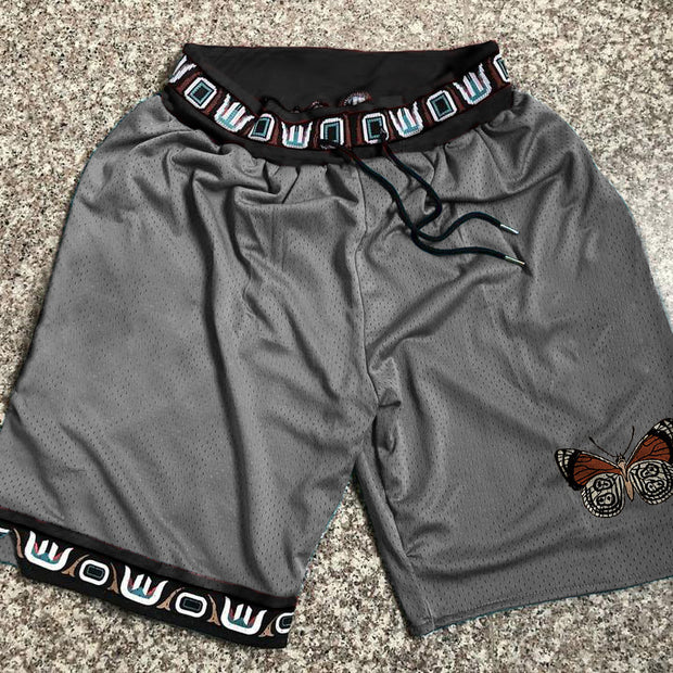 Vintage Butterfly Mesh Track Shorts