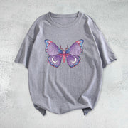 Fashion Butterfly Street Shooting Short Sleeve T-shirt