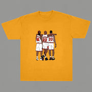 Basketball Retro Print Street Short Sleeve T-Shirt