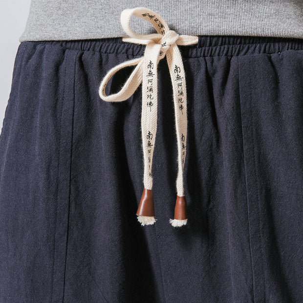 Cotton and linen solid color closed cotton and linen pants trousers
