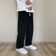 Men's sports sweatpants loose and versatile solid color straight wide-leg mopping pants