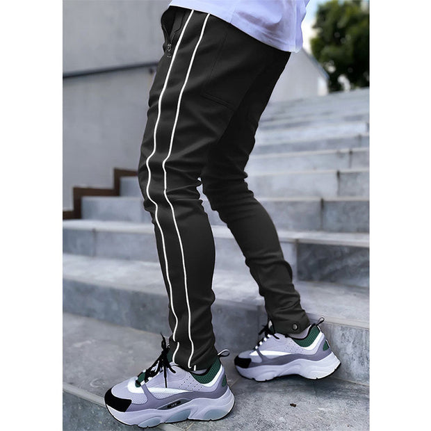 Casual loose straight-leg reflective running training pants