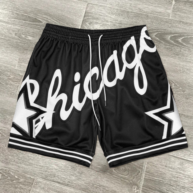 Trendy casual retro street sports shorts