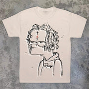 Cartoon Print Personalized Short Sleeve Street T-Shirt