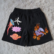 Trendy hip-hop butterfly print casual sports shorts