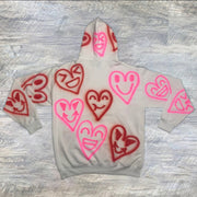 Personalized Long Sleeve Love Print Hooded Sweatshirt