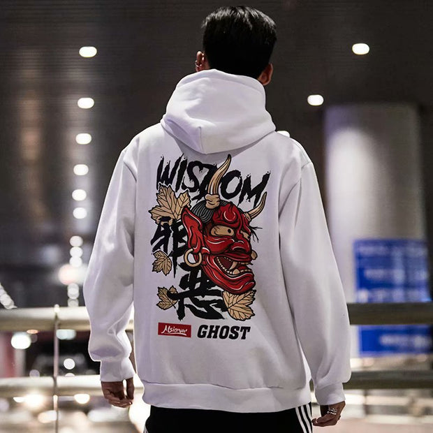 Trendy hooded long-sleeved men's and women's loose Japanese hip-hop tide brand plus velvet sweatshirt