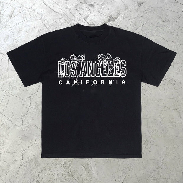 Fashion Print Los Angeles Short Sleeve T-Shirt