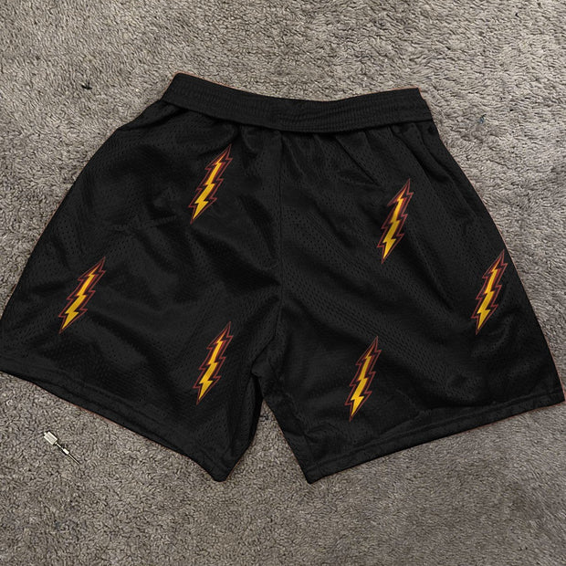 Lightning fashion print sports casual shorts