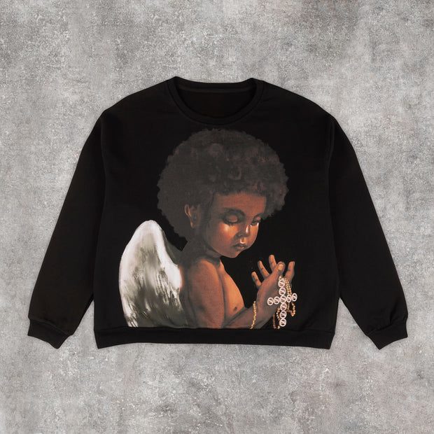 Angel tide brand print fashion sweatshirt